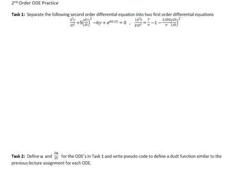 Image result for Second Order Ode Practice Questions