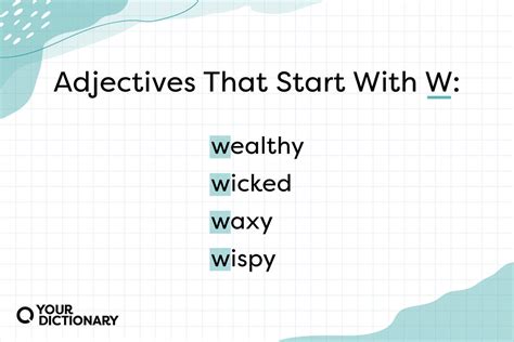 Adjectives That Start With W | YourDictionary