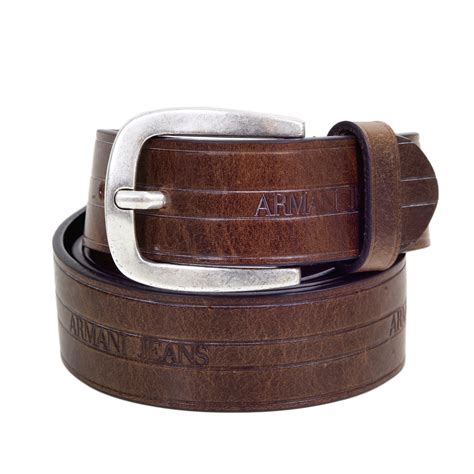 Casual Brown Leather Belts for Men by Armani Jeans UK