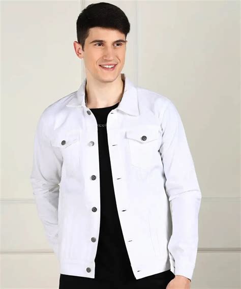 Stylish Solid White Trucker Jacket – SwissVogue