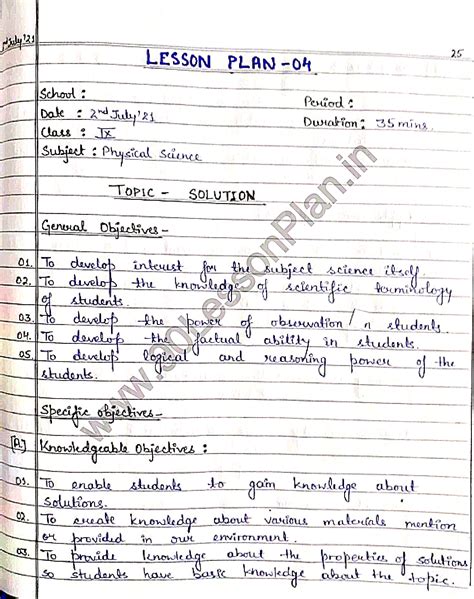 Image result for B Ed Lesson Plan Science