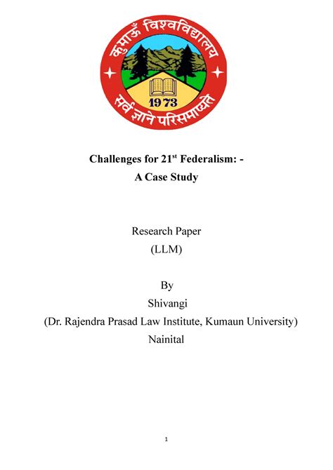 Challenges for 21st Federalism - Challenges for 21st Federalism: - A ...