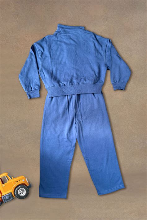 One Friday Kids Girls Blue Solid Sweatshirt With Trouser – One Friday World