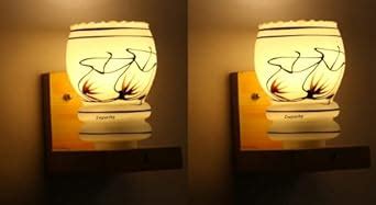 Zsquarehp Wood Modern Glass Wall Lamp Light Fixture for Bedrooms ...