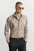 Buy Men's Fallen Flower Beige Shirt Online | SNITCH