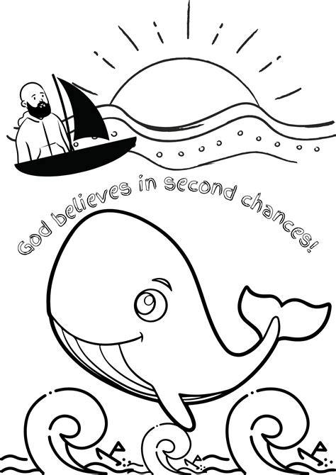 Jonah In The Whale Coloring Page