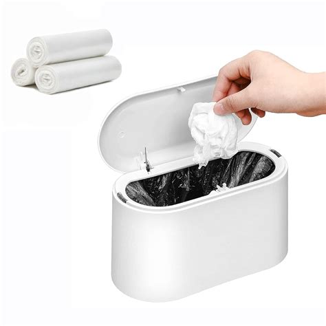 SUBEKYU Mini Trash Can with Lid,Small Desk Trash Can,Countertop Mini ...