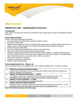 Fmcsr Part 391 Form - Fill and Sign Printable Template Online