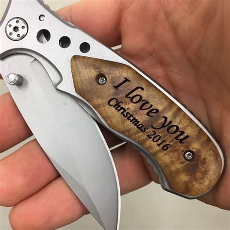 Personalized Pocket Knife Custom Engraved Wood Handle Folding - Etsy