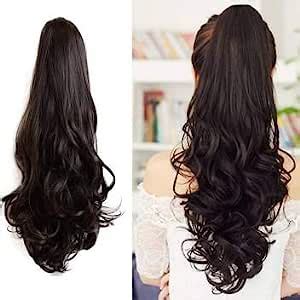 Natural Shiny Long Curly Clip Drawstring Ponytail Synthetic Hair ...