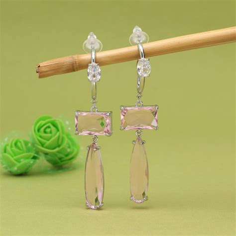 Pink Color American Diamond Earrings – Eindiawholesale