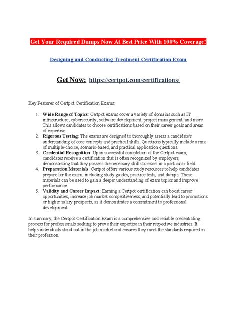 Certpot Certification Exam: Key Features & Preparation Guide - Studocu