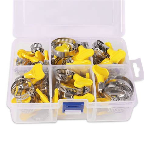 Buy 52PCS Stainless Steel Hose Clamp Key Type Adjustable 8-38mm Range ...
