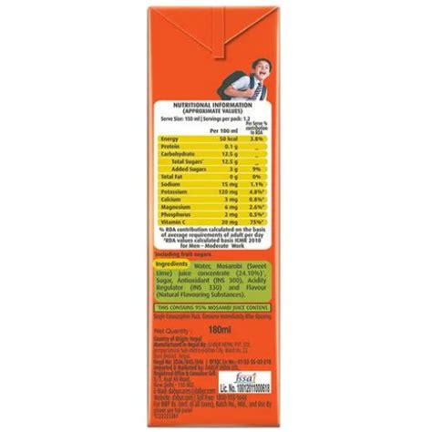 Real Fruit Juice - Mosambi, 180 Ml