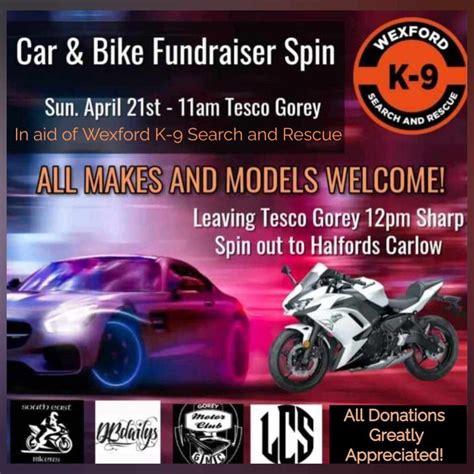 Car & Bike Run in aid of Wexford K-9 Search & Rescue, Tesco Extra Gorey ...