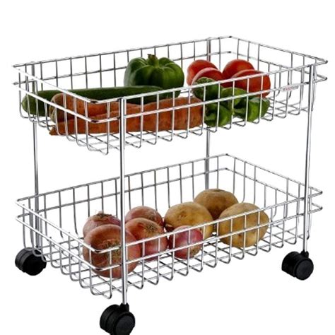 The Kitchen PLAZAStainless Steel 2 Layer Trolley for Kitchen ...