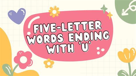 Five-Letter Words Ending in U: A Comprehensive List - Meredith Plays