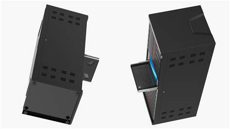 3D model Full Server Rack with Laptop on Sliding Rack Shelf | 3D Molier ...