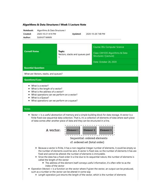 ADS-1 Week 5-Lecture - data structure and algorithm notes - Notebook ...