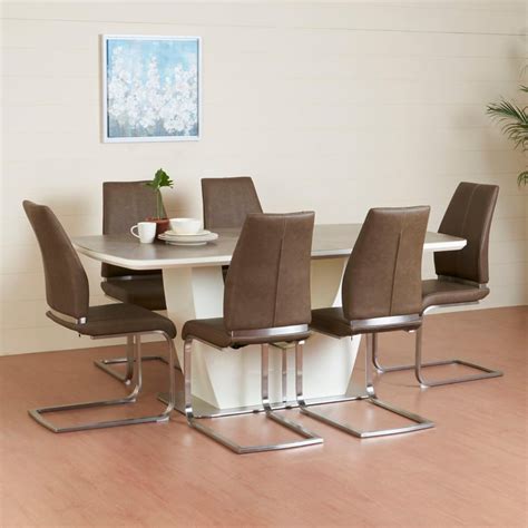 Buy Napster Six-Seater Ceramic Dining Table - Beige-Without Chair from ...