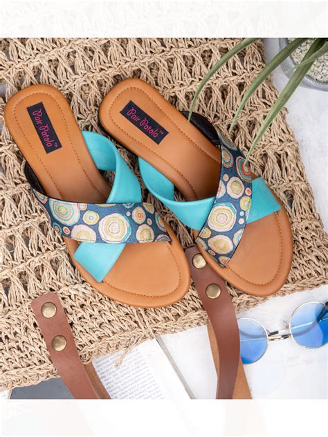 Blue Cross Flats Slip Ons – pairpatola