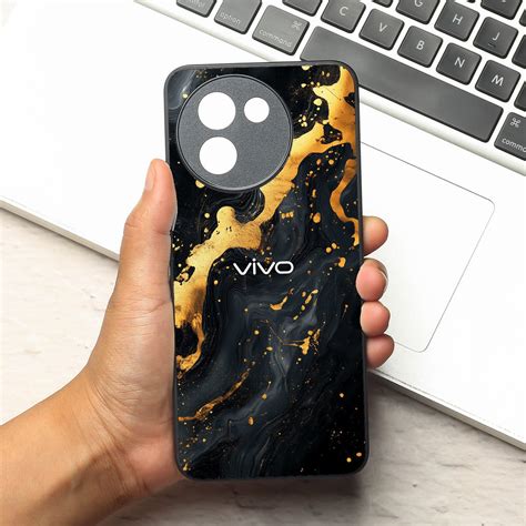 Black Gold Blaze metal back case for Vivo T3X – The Hatke