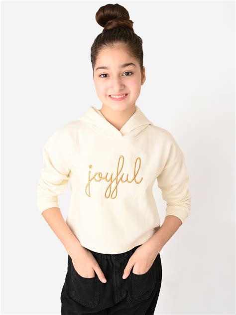 Joyful Applique Designed Girlish Hooded Sweatshirt – Lilpicks