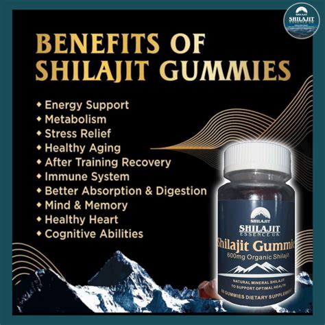 Shilajit Gummies Max Strength | Pure 100% Authentic Himalayan Origin 60 Gummies - Shilajit Essence