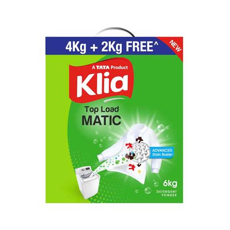 Klia Detergent Matic Top Load 4kg+2kg free – Starquik