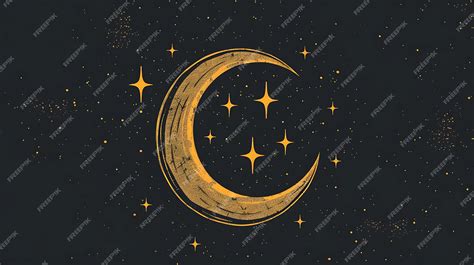 Premium Photo | A beautiful illustration of a crescent moon and stars