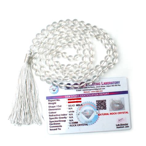 Remedywala Certified Natural Crystal Sphatik(Clear Quartz) mala Natural ...