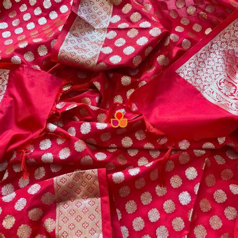 Red Banarasi Silk Dupatta – anokherang