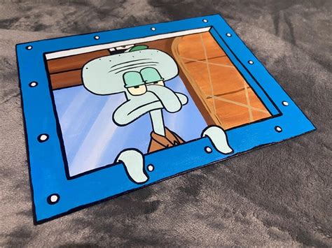 Squidward Looking Through Window 3/spongebob Meme / Acrylic Painting ...