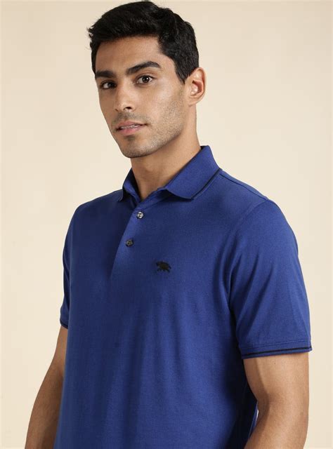Buy Azure Polo | Casual Blue Solid Polos & Tees for Men Online | Andamen