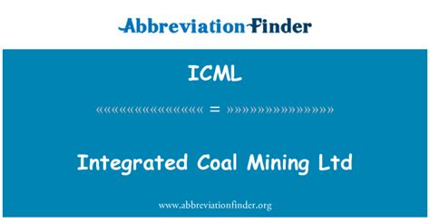 ICML का मतलब है एकीकृत कोयला खनन लिमिटेड - Integrated Coal Mining Ltd