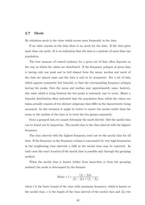 2.7 Mode - It's a lecture note of central tendency -mode of consecutive ...