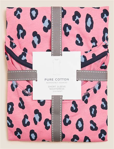 Buy Pure Cotton Leopard Short Nightdress at Marks & Spencer