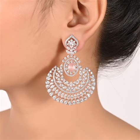 Buy Ratnavali Jewels Rose Gold Plated American Diamond Cz Pink Studded ...