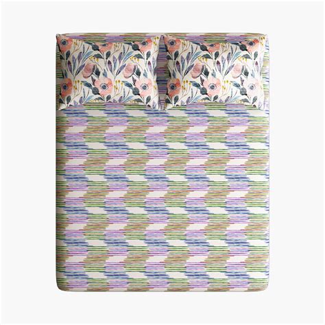 Buy PORTICO Brush Strokes Cotton 210TC Printed 3Pcs Super King Bedsheet ...