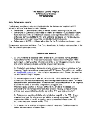 Fillable Online rfp tobacco form Fax Email Print - pdfFiller