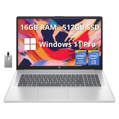 HP 17.3" Full HD Laptop, Intel Core i3-1215U Processor, 16GB RAM, 512GB ...