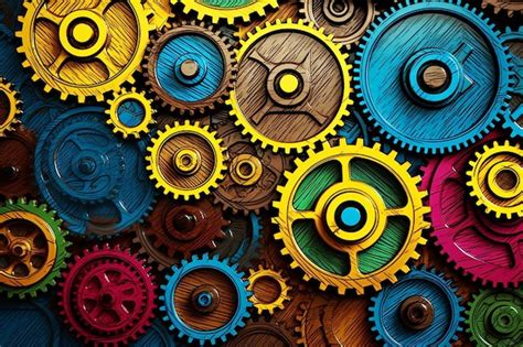 Background of colorful machinery | Premium AI-generated image