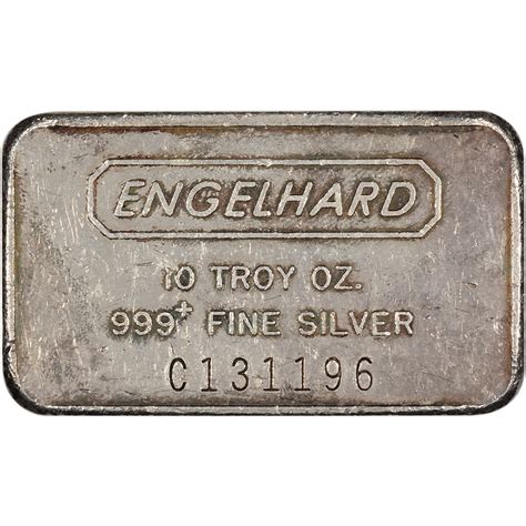 10 oz Silver Bar - Engelhard .999 Fine - Wide Serial Frosted [SILVER ...