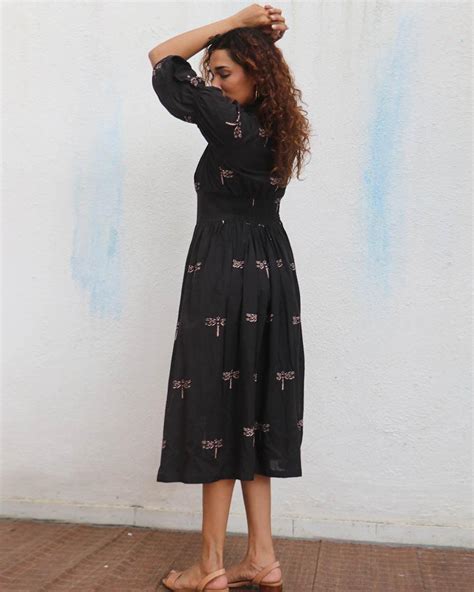 Buy Laid Black Cotton Dress | Dresses | Cotton dress | Dress design