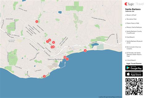 Santa Barbara Printable Tourist Map | Tripomatic
