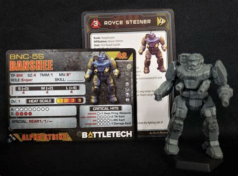 Battletech Banshee Mech + Pilot Cards Alpha Strike Inner Heavy Lance ...