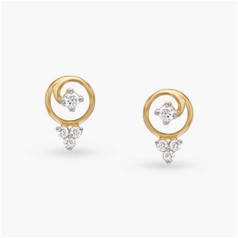 Swirling Elegance Diamond Stud Earrings