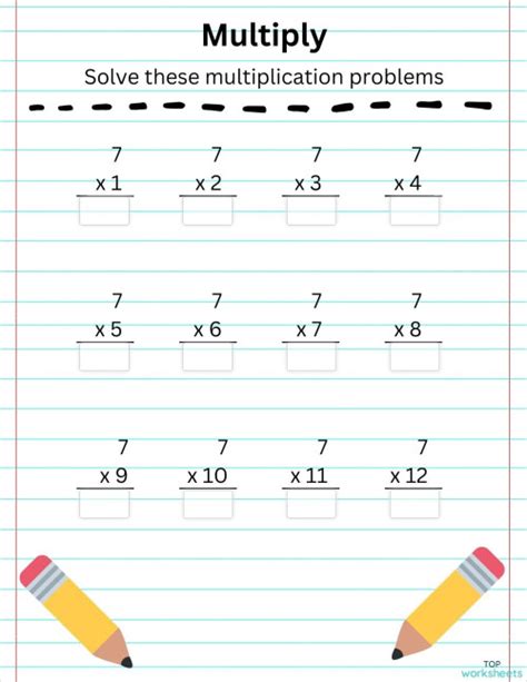 Image result for 7 Times Table Worksheet