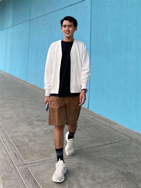 Check styling ideas for「Sweat Cardigan、AIRism Cotton Crew Neck Half ...