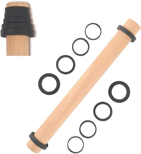 Amazon.com: Adjustable Wood Rolling Pin with Thickness Rings for Baking ...